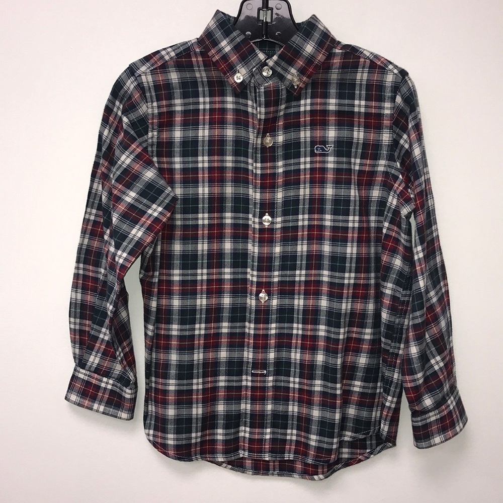 Vineyard Vines long sleeved collared plaid shirt